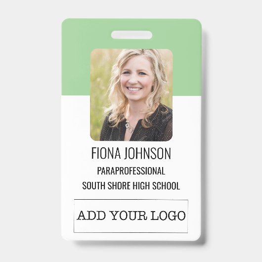Simple badge d'identification d'employé avec code- (Avant)