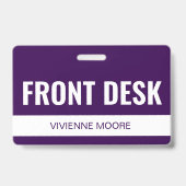Simple Badge d'identité de l'employé de la récepti (Avant)