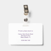 Simple Badge d'identité de l'employé de la récepti (Arrière avec clip)