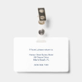 Simple Badge d'identité de l'employé de la récepti (Arrière avec clip)