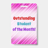 Simple Badge "Étudiant exceptionnel du mois !" (Arrière)