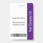 Simple Badge Infirmière Violet (Arrière)