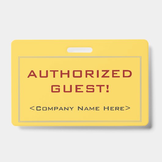 Simple badge "INVITÉ AUTORISÉ !" (Avant)