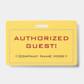 Simple badge "INVITÉ AUTORISÉ !" (Arrière)