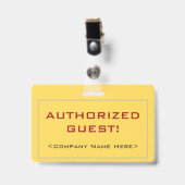 Simple badge "INVITÉ AUTORISÉ !" (Avant avec clip)
