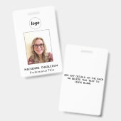 Simple badge nominatif pour entreprise (Avant & arrière)