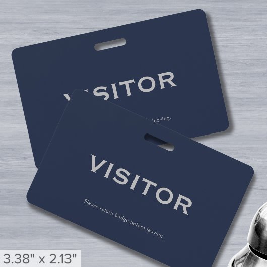 Simple Badge Visiteur Bleu Marine