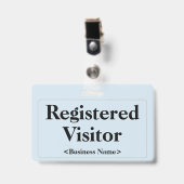Simple badge "Visiteur enregistré" (Avant avec clip)
