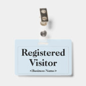 Simple badge "Visiteur enregistré" (Arrière avec clip)