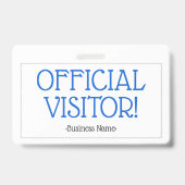 Simple badge "VISITEUR OFFICIEL !" (Arrière)