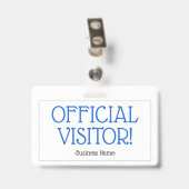 Simple badge "VISITEUR OFFICIEL !" (Arrière avec clip)