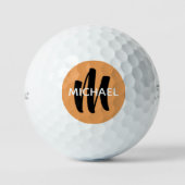 Simple balle monogramme pour un golfeur (Recto)