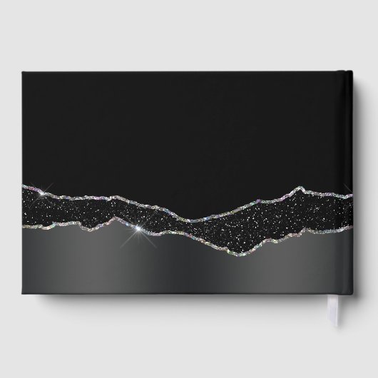 Simple bande de parties scintillant en argent noir (Verso)