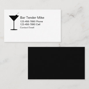 Simple barman pour l'embauche Cartes de visite mod