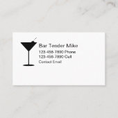 Simple barman pour l'embauche Cartes de visite mod (Devant)