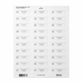 Simple Basic Black Initiaal Monogram Name Border Etiket (Full Sheet)