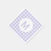 Simple Basic Bleek Lavender Gingham Monogram Servet (Hoek)