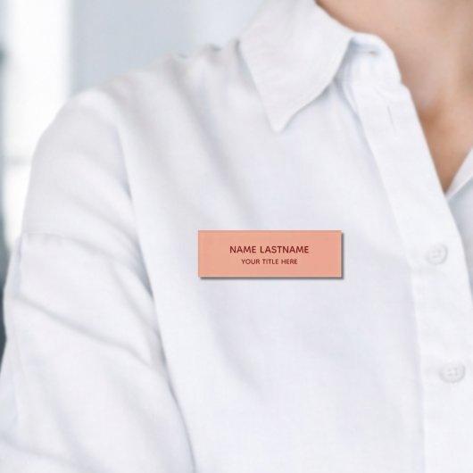 Simple Basic Minimal Blush Pink Modern Title Name Naambadge