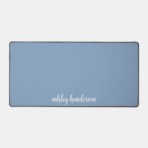Simple Basic Pastel Blue Monogram voor dames Bureaumat
