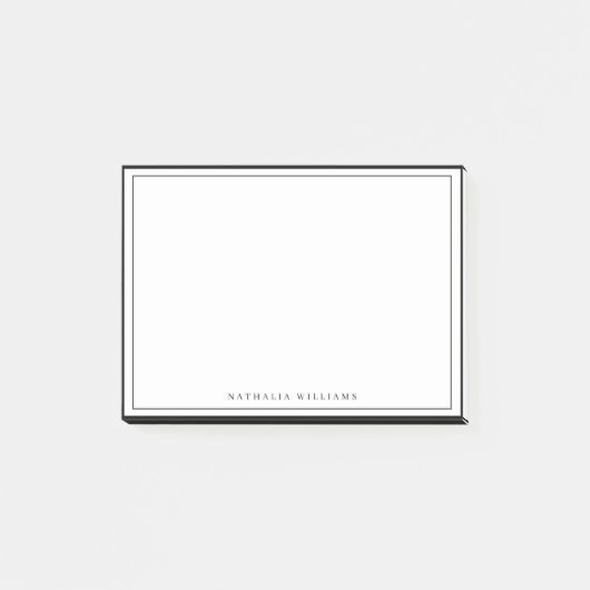 Simple Basic Personalize Black Border Stationery Post-it® Notes (Voorkant)
