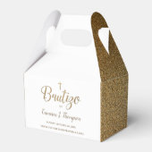 Simple Bautizo Gold White Cross Spaans bedankt Bedankdoosjes (Voorkant Zijde)