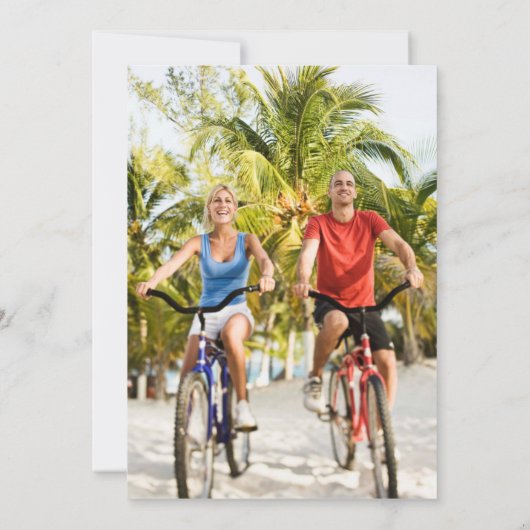 Simple Beach Photo Destination Mariage Invitation (Dos)