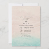 Simple Beach Photo Faire-part de mariage (Devant)