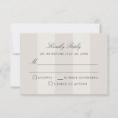 Simple Beach Sand Cabana Stripes Wedding RSVP (Devant)