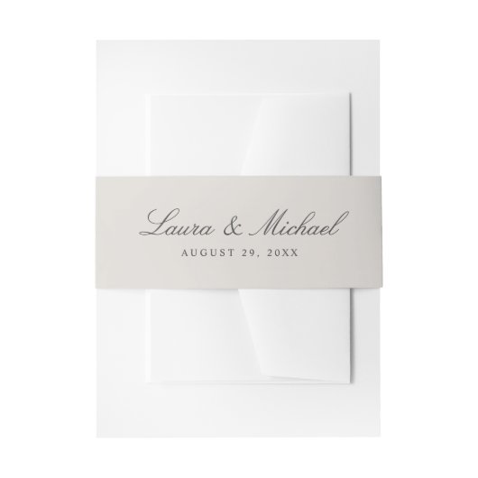 Simple Beach Sand Personalized Wedding Uitnodigingen Wikkel (Voorkant Voorbeeld)