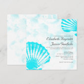 Simple Beach Seashells Destination Invitations de  (Devant / Derrière)