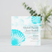 Simple Beach Seashells Destination Invitations de  (Debout devant)