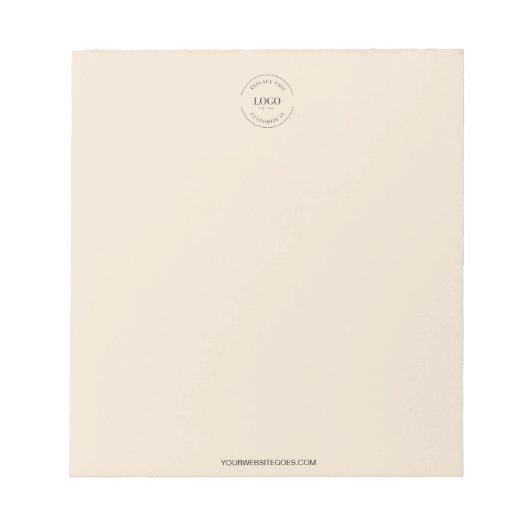 Simple Beige Logo and website Promo Business  Notitieblok (Voorkant)