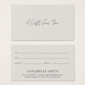 Simple Beige Moderne Élégant Certificat Cadeau (Devant & derrière)