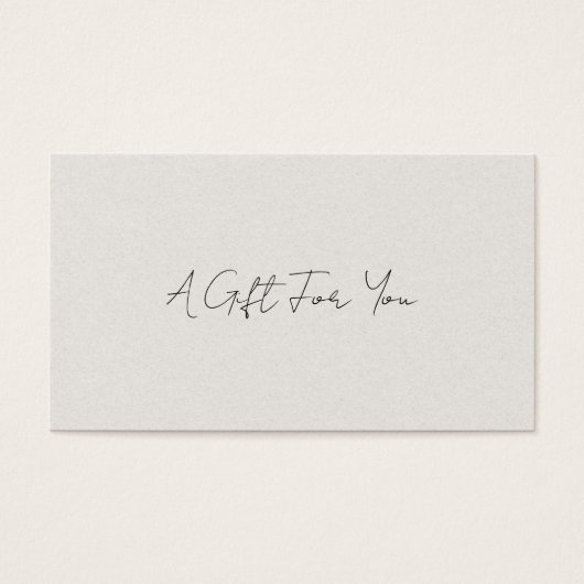 Simple Beige Moderne Élégant Certificat Cadeau (Devant)