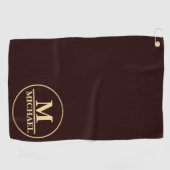 Simple Beige Monogram Golf Serviette (Horizontal)