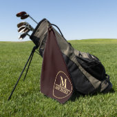 Simple Beige Monogram Golf Serviette (Vert)