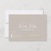 Simple Beige Wedding RSVP (Devant)