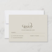 Simple Beige Wedding RSVP Kaartje (Voorkant)