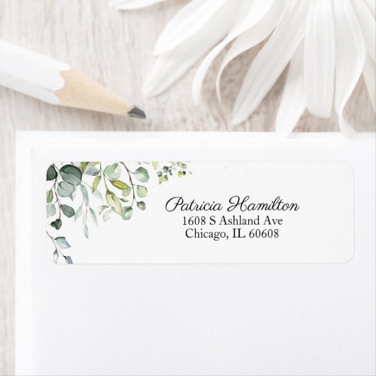 Simple Belle Étiquette de verdure d'eucalyptus à l (En situation)