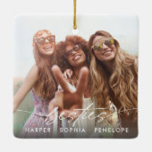 Simple Besties Create Your Own Photo Modern Script Keramisch Ornament (Achterkant)