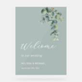 Simple Bienvenue De Mariage De Feuille D'eucalyptu (Recto)