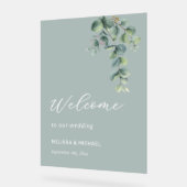 Simple Bienvenue De Mariage De Feuille D'eucalyptu (Angle)