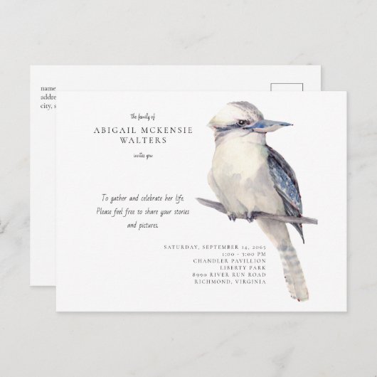 Simple Bird Celebration of Life Invitation (Devant / Derrière)