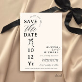 Simple Black and Ivory Bow Elegant Photo Wedding Save The Date