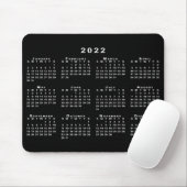 Simple Black and White 2022 Calendar Mouse Pad Muismat (Met muis)