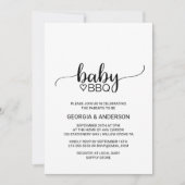 Simple Black and White Calligraphy Baby BBQ Kaart (Voorkant)