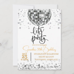 Simple Black and White Fancy Invitation d'annivers