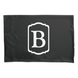 Simple Black and White Framed Monogram Kussensloop