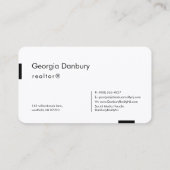 Simple Black and White Luxury Realtor  Visitekaartje (Achterkant)