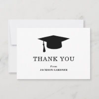 Simple Black and White Mortar Board Afstuderen